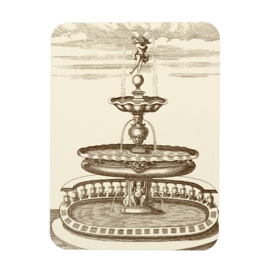 Courtyard-fontein met sierCherub Magneet (Verticaal)