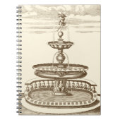 Courtyard-fontein met sierCherub Notitieboek (Voorkant)