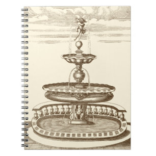 Courtyard-fontein met sierCherub Notitieboek