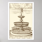 Courtyard-fontein met sierCherub Poster (Voorkant)
