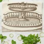 Courtyard-fontein met sierCherub Theedoek (Gevouwen)