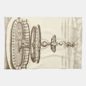 Courtyard-fontein met sierCherub Theedoek (Horizontaal)