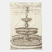 Courtyard-fontein met sierCherub Theedoek (Verticaal)