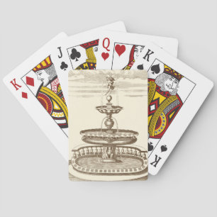 Courtyard Fountain with Ornamental Cherub Speelkaarten
