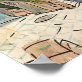 Courtyard in Haifa Israel Cityscape Collage Sketch Poster (Hoek)