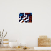 Courtyard in Snow Abstracte Art Poster (Keuken)
