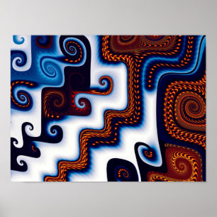 Courtyard in Snow Abstracte Art Poster