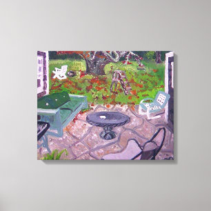 Courtyard Old Hamptons House Amagansett Canvas Afdruk
