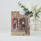Courtyard van een huis in Delft door Pieter de Hoo Briefkaart (Staand voorkant)
