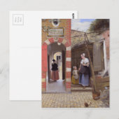 Courtyard van een huis in Delft door Pieter de Hoo Briefkaart (Voorkant / Achterkant)