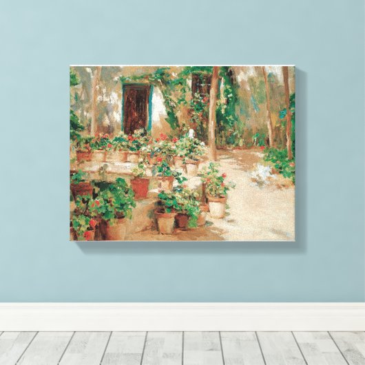 Courtyard van Eliseu Meifren Courtyard Patio Garde Canvas Afdruk (Insitu (Houten vloer))