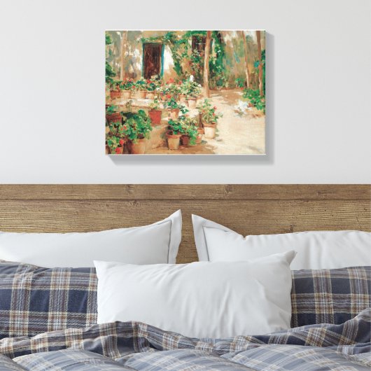 Courtyard van Eliseu Meifren Courtyard Patio Garde Canvas Afdruk (Insitu (Slaapkamer))