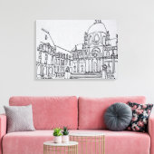 Courtyard van La Sorbonne | Universiteit van Parij Canvas Afdruk (Insitu (Woonkamer))
