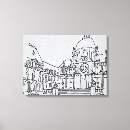 Courtyard van La Sorbonne | Universiteit van Parij Canvas Afdruk (Voorkant)