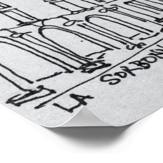 Courtyard van La Sorbonne | Universiteit van Parij Poster (Hoek)