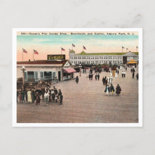 Couse's Pier, Snoep Shop, Asbury Park NJ Briefkaart