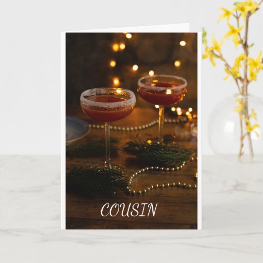 * COUSIN * A BEAUTIFUL CARD DECEMBER BIEDDAAG KAART (Gele Bloem)