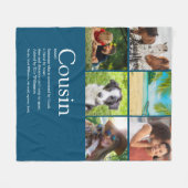 Cousin Allerbeste Definitie 6 Foto Blauw Fleece Deken (Voorkant (Horizontaal))