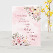 Cousin and His Wife Wedding Day Congratulations Kaart (Gele Bloem)