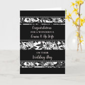 Cousin and His Wife Wedding Day Congratulations Kaart (Gele Bloem)