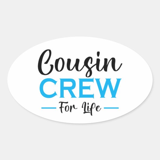 COUSIN-BEMANNING VOOR HET LEVEN OVALE STICKER (Voorkant)