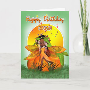 Cousin Birthday Card - Moonies Citrus Fairy - Afri Kaart