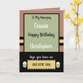 Cousin Birthday have an awesome day brown Kaart (Gele Bloem)