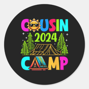 Cousin Camp 2024 Familie Vakantie Zomer Camping Cr Ronde Sticker