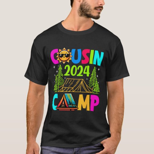 Cousin Camp 2024 Familie Vakantie Zomer Camping Cr T-shirt (Voorkant)
