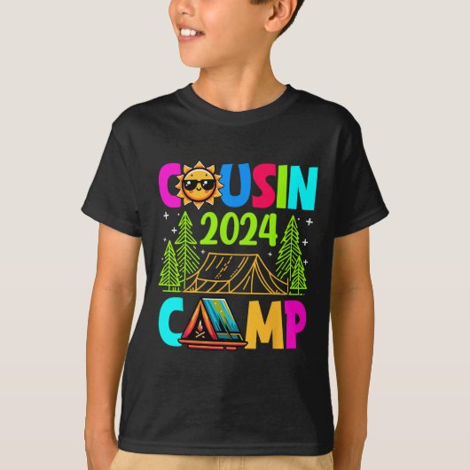 Cousin Camp 2024 Familie Vakantie Zomer Camping Cr T-shirt (Voorkant)