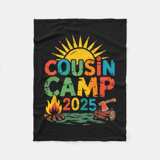 Cousin Camp 2025 Camping Campfire Summer Vacation  Fleece Deken (Voorkant)