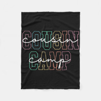 Cousin Camp 2025 Camping Campfire Summer Vacation Fleece Deken