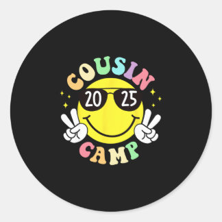 Cousin Camp 2025 Camping Campfire Summer Vacation  Ronde Sticker