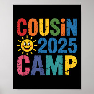Cousin Camp 2025 Shirt - Kleurrijke Familiereünie  Poster