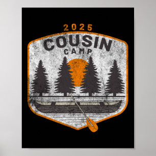 Cousin Camp 2025 Vintage Kano Kunst Zomer Familie Poster