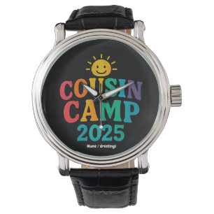 Cousin Camp 2025 Zomervakantie Fun Camping Horloge