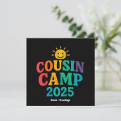 Cousin Camp 2025 Zomervakantie Fun Camping Kaart (Staand voorkant)