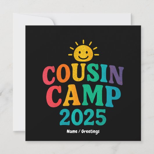 Cousin Camp 2025 Zomervakantie Fun Camping Kaart (Voorkant)