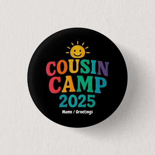 Cousin Camp 2025 Zomervakantie Fun Camping Ronde Button 3,2 Cm (Voorkant)
