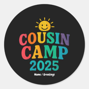 Cousin Camp 2025 Zomervakantie Fun Camping Ronde Sticker