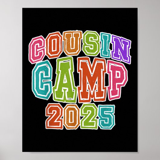 Cousin Camping Crew 2025 Spring Break Zomerreis Poster (Voorkant)