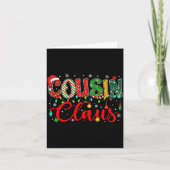 Cousin Claus Christmas Lights Pajama Family Matchi Kaart (Voorkant)