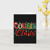 Cousin Claus Christmas Lights Pajama Family Matchi Kaart (Gele Bloem)