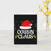 Cousin Claus Christmas Lights Santa Pajama Family Kaart (Gele Bloem)