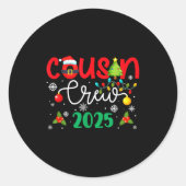 Cousin Crew 2025 Christmas Xmas Holiday Matching F Ronde Sticker (Voorkant)