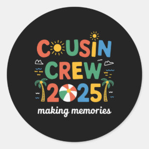Cousin Crew 2025 Familie Matching Jongens Meisjes Ronde Sticker