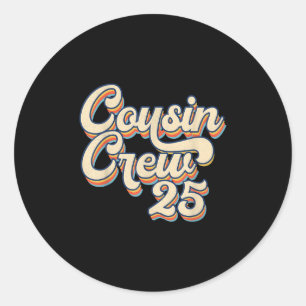 Cousin Crew 2025 Familiereünie Vakantie Strand Tri Ronde Sticker