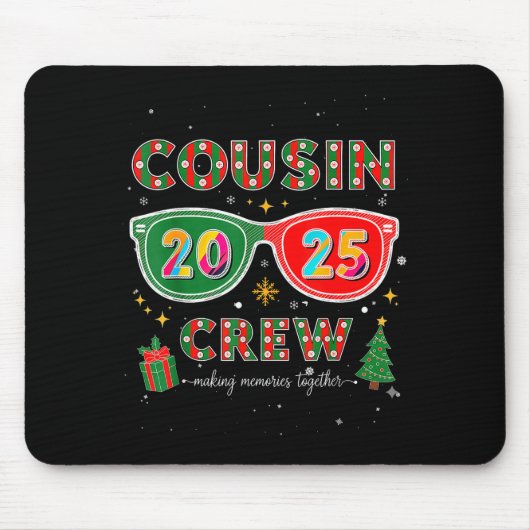 Cousin Crew 2025 Funny Christmas Matching Family P Muismat (Voorkant)