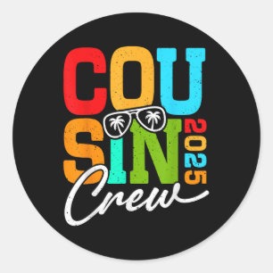 Cousin Crew 2025 voor familie zomervakantie en re Ronde Sticker