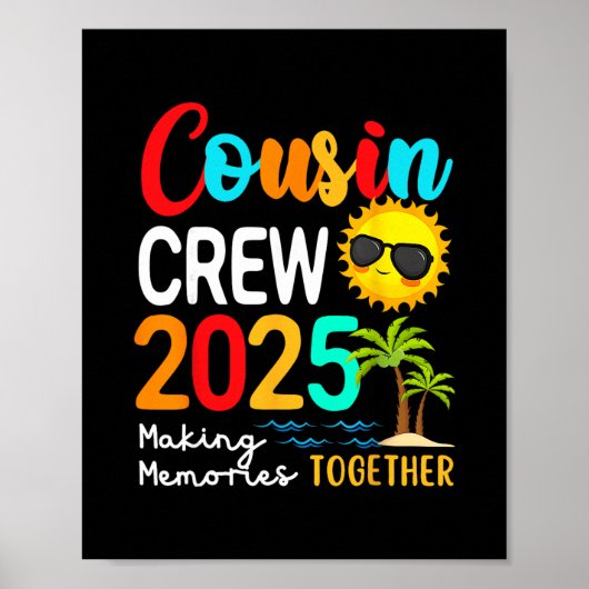 Cousin Crew 2025 Zomer Vakantie Strand Matching Fa Poster (Voorkant)